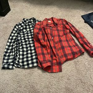 2 J. Crew flannel shirts
